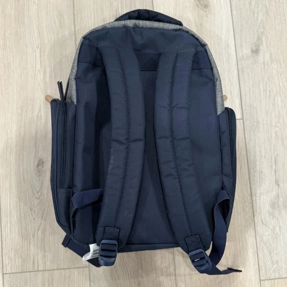 🌺 BB GEAR Navy Blue and Gray Diaper Bag Backpack - Picture 12 of 16